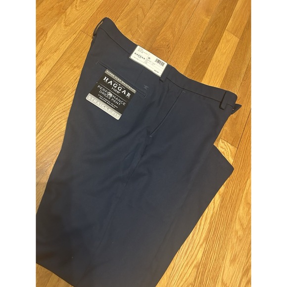 Haggar Other - HAGGAR Mens 34x30 Blue  Golf Performance Dress‎ Pant Stretch Straight Flex